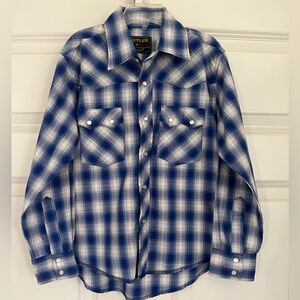Rustler Plaid Pearl Snap Western Long Sleeve Shirt Size Medium